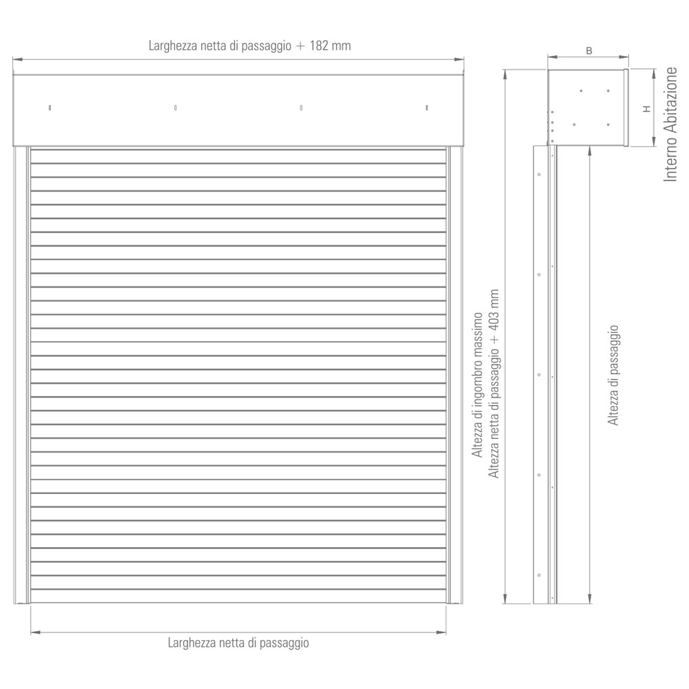 K-SHADOW a totale chiusura e cassonetto con ispezione esterna all'abitazione