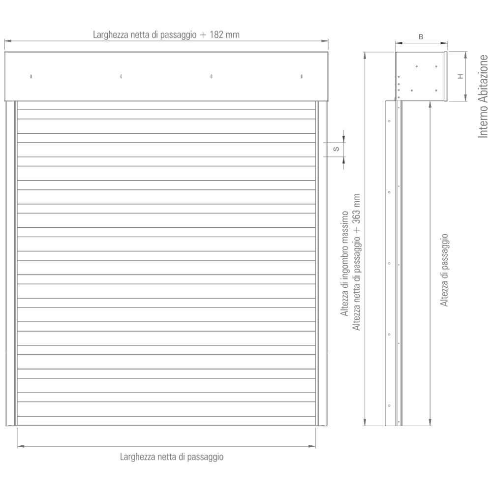 K-SHADOW a parziale chiusura e cassonetto con ispezione esterna all'abitazione